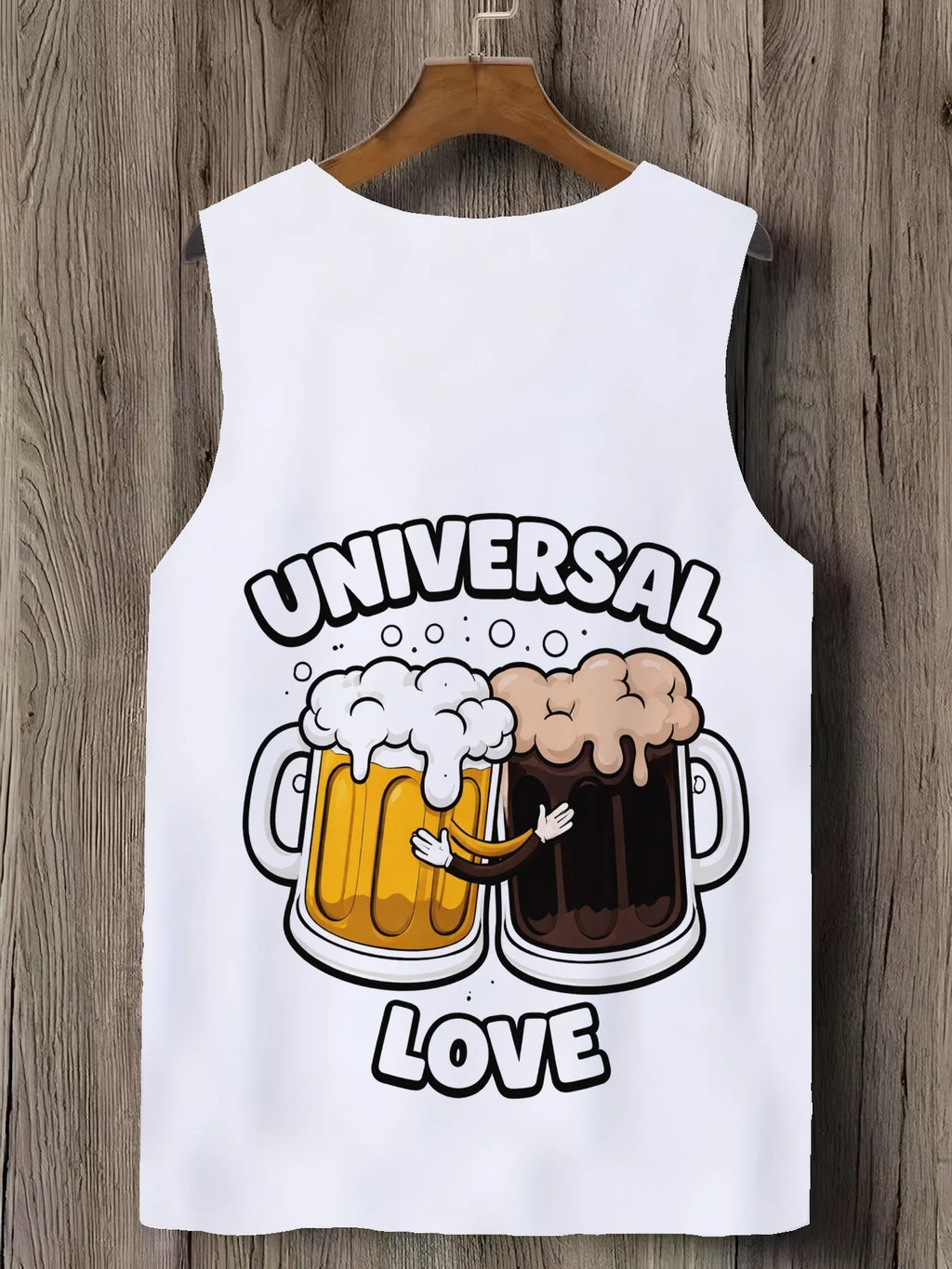 Fun Beer Quick-Dry Sports Two-Piece Set: Breathable Sleeveless Top and Beach Shorts for Men Including Beer Mug