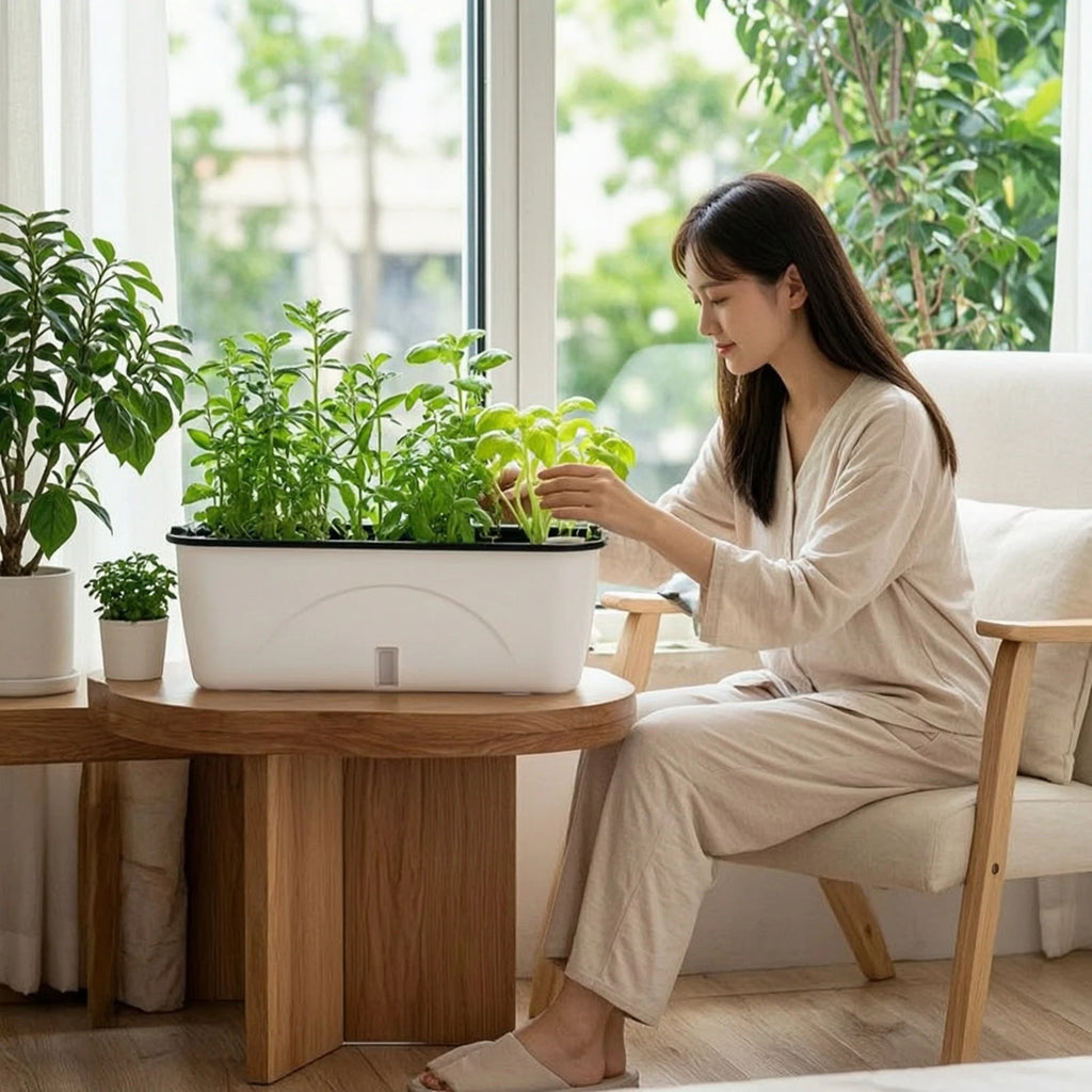 Self-Watering Planter Compact Self Watering Planter Flower Box Long-Lasting Practical for Balcony, Windowsill
