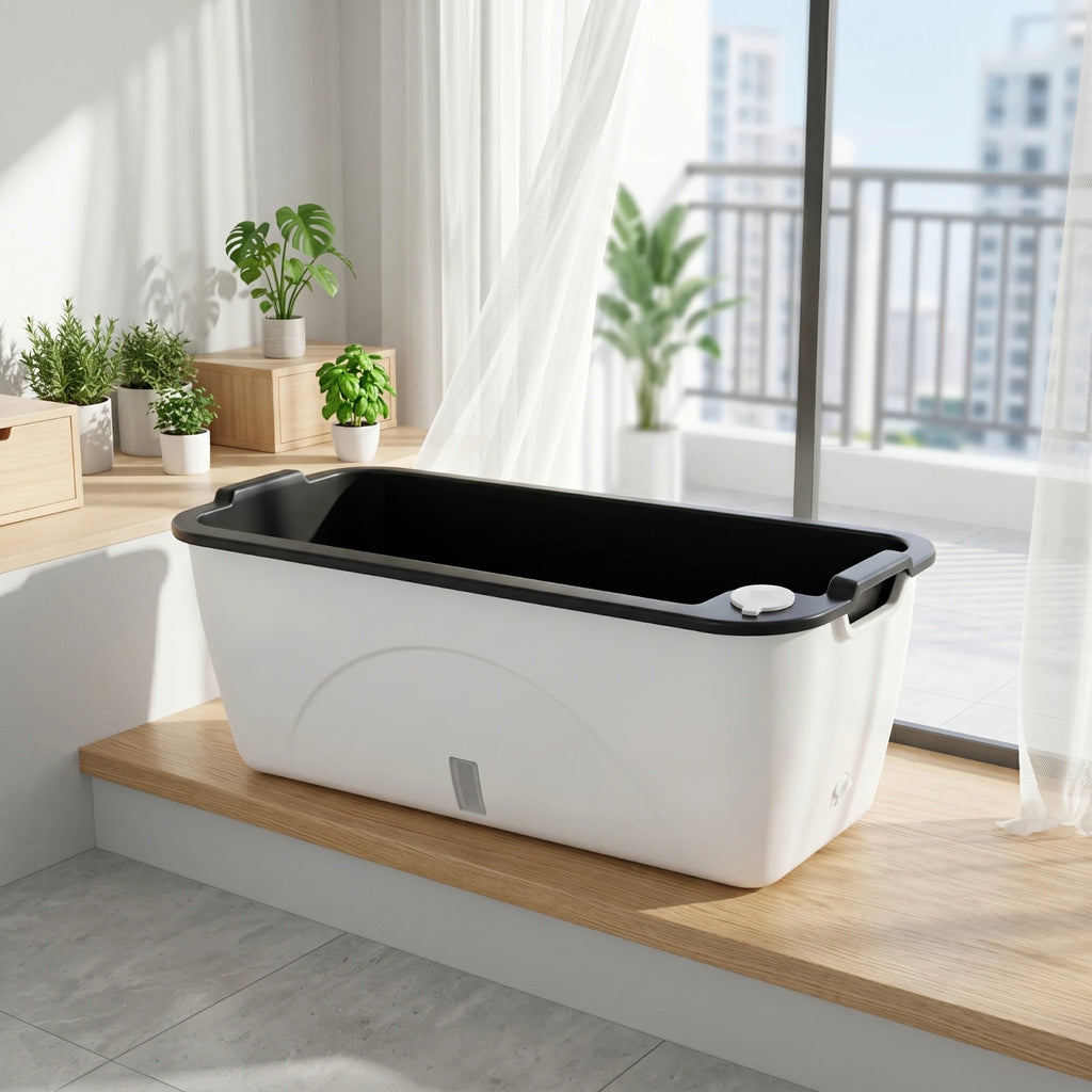 Self-Watering Planter Compact Self Watering Planter Flower Box Long-Lasting Practical for Balcony, Windowsill