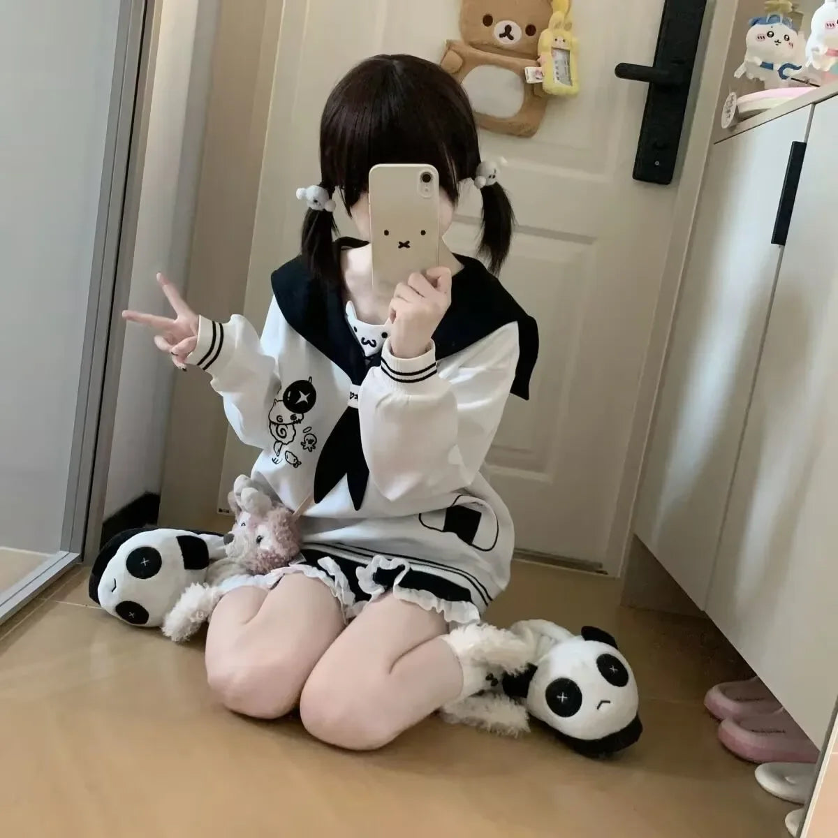 2026 Naval Collar Y2K Spicy Girl Subculture Long Sleeve Hoodie Cute Female T-Shirt Japanese Style Autumn