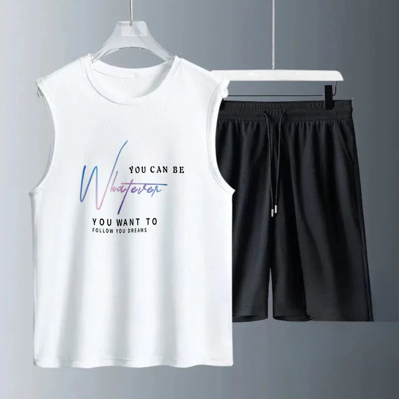 Men's Tank Top Sets 2026 Summer Quick drying Breathable Tracksuit men men's tracksuit running beach oversize  sports seaside