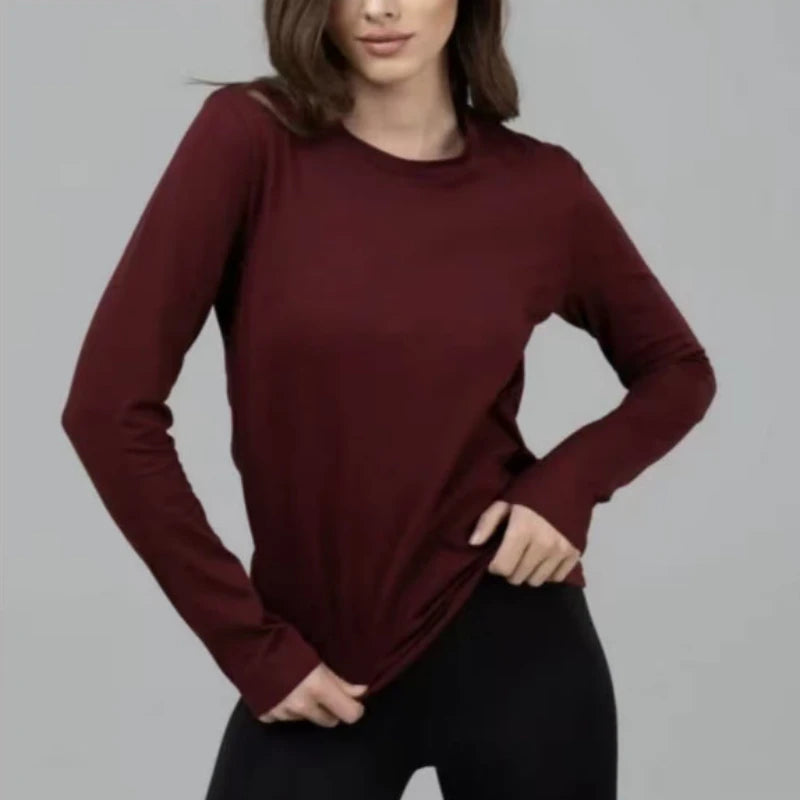 Women Cropped Long Sleeve T Shirts Slim Fitted Y2K Basic Layering Tops Sexy Figure-Hugging Going Out Long Sleeve Blouses