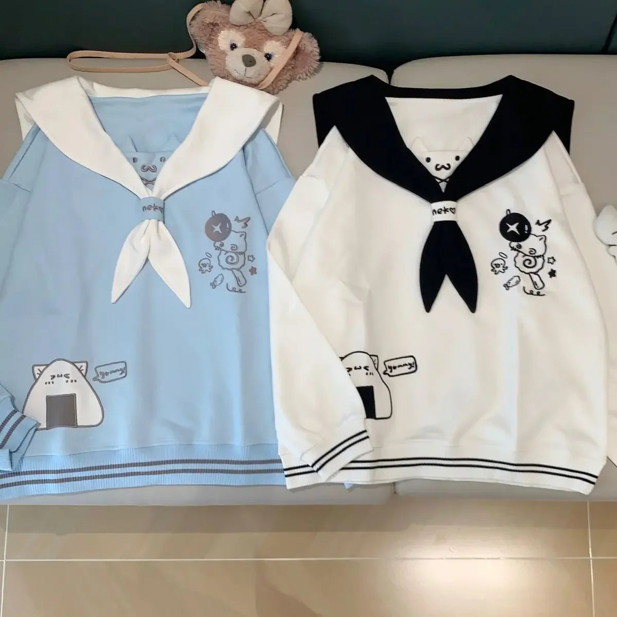 2026 Naval Collar Y2K Spicy Girl Subculture Long Sleeve Hoodie Cute Female T-Shirt Japanese Style Autumn