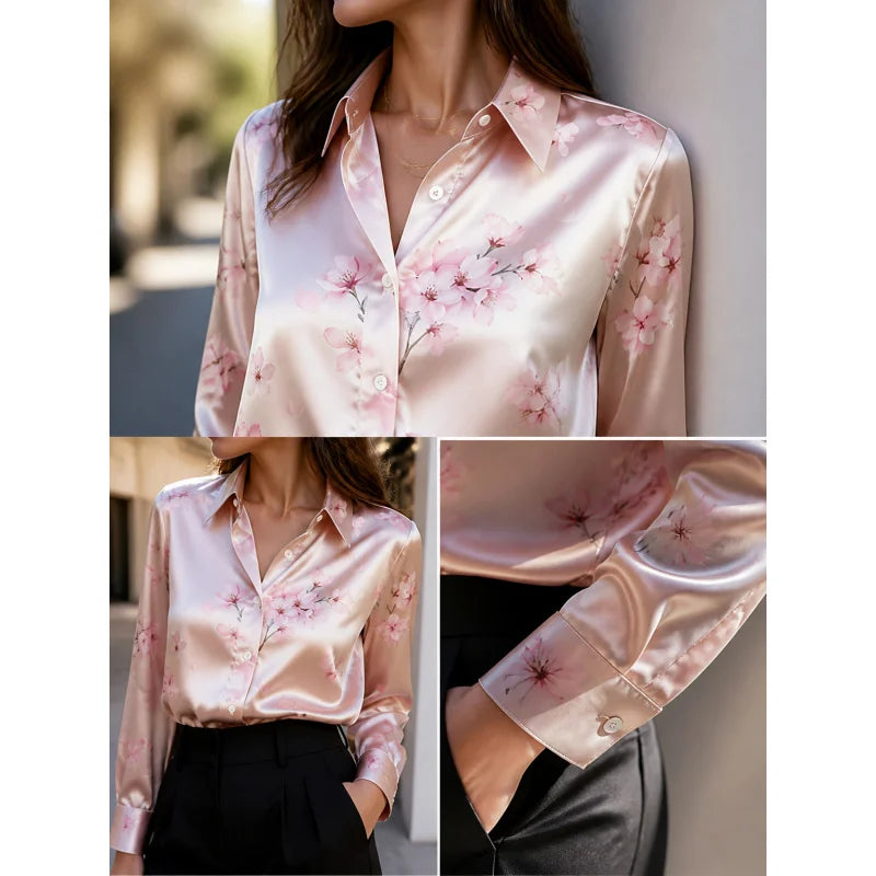 2026Fashion lapel collar long sleeve shirt all-match elegant ladies going out tops